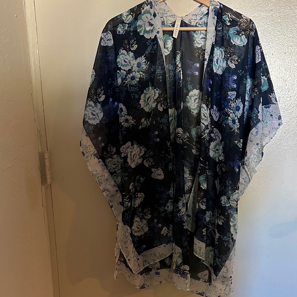 Mia & Tess Floral Blue Women's Swim Coverup. Beach, Vacation, Boho